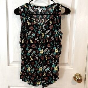 Sleeveless floral blouse